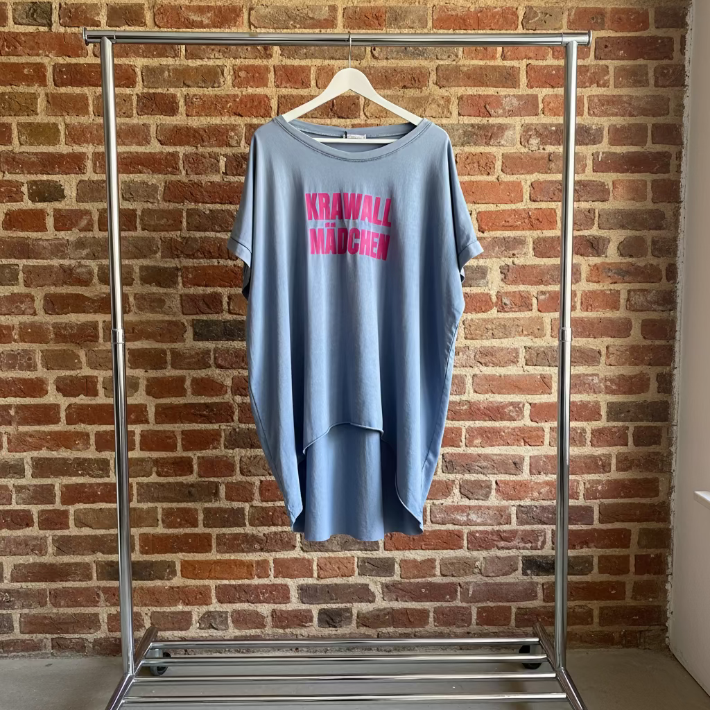 Oversize T-Shirt blau, KRAWALL MÄDCHEN