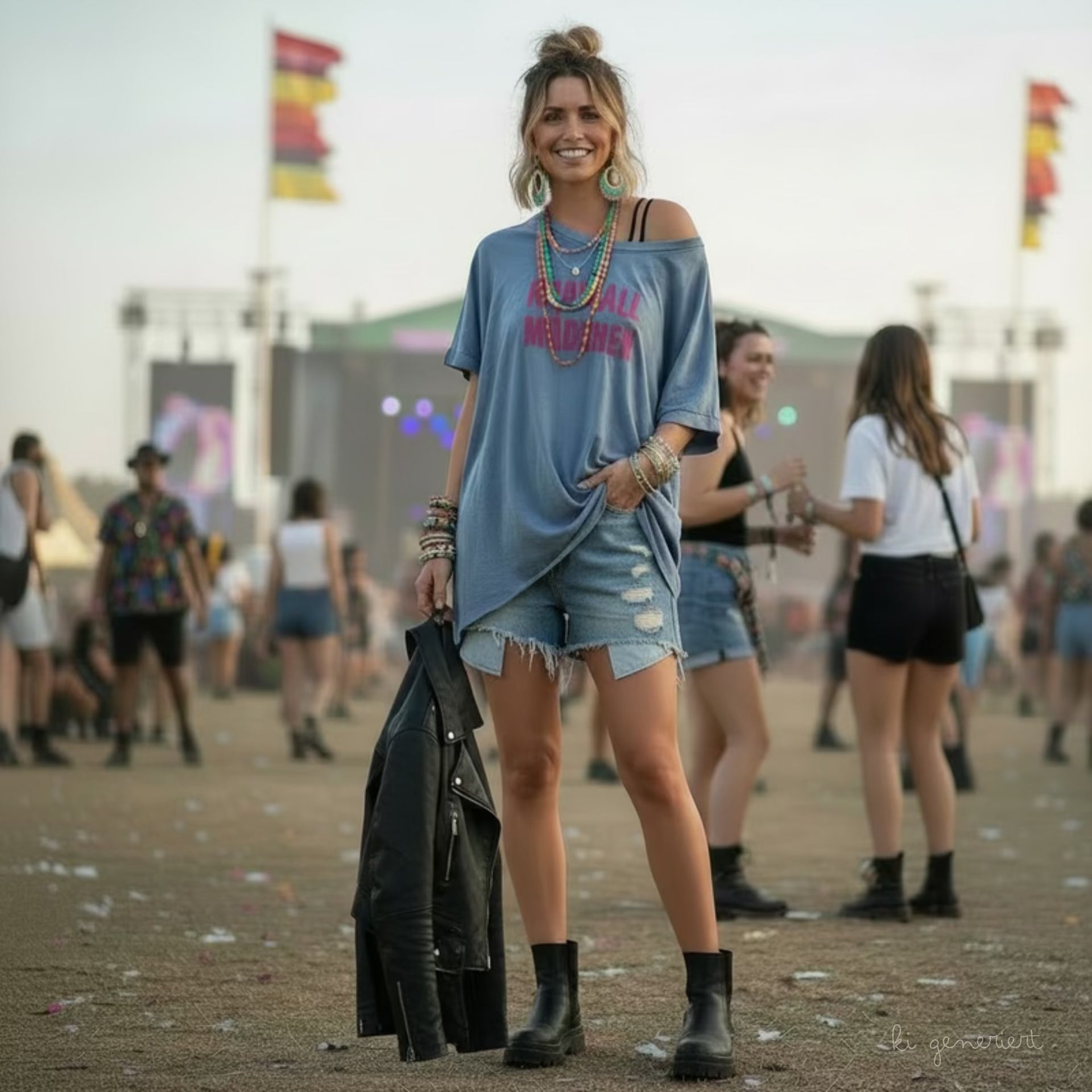 Oversize T-Shirt blau, KRAWALL MÄDCHEN