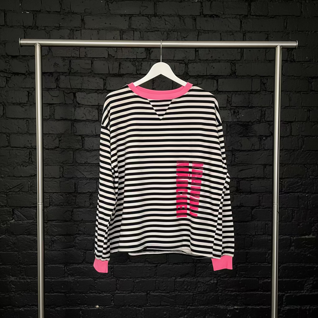 Sweater blau gestreift mit KRAWALL MÄDCHEN