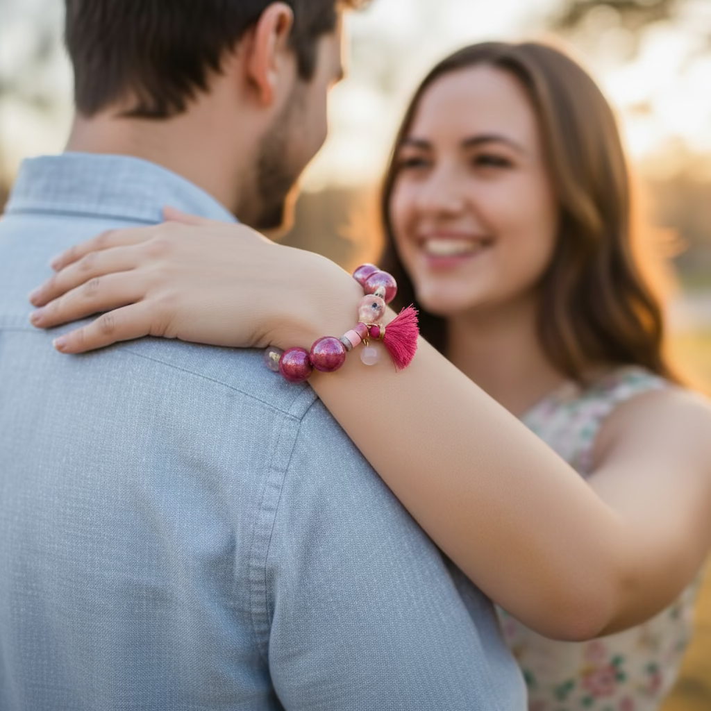 ki generiert - schimmernde perle armband