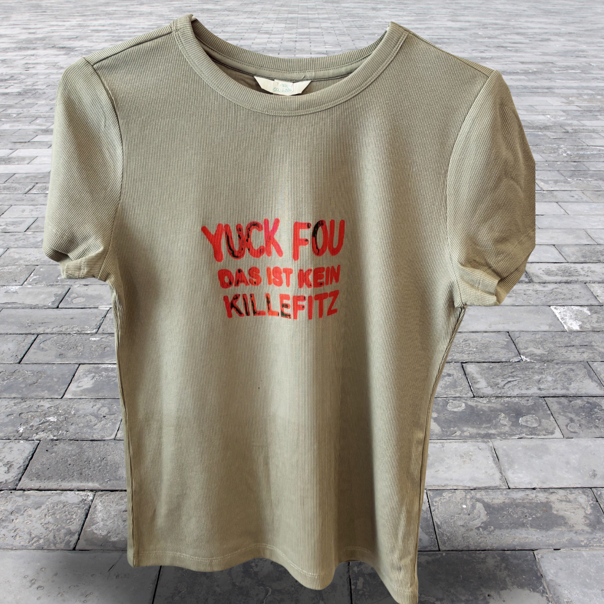 Kurzarm T-Shirt "Yuck Fou" khaki